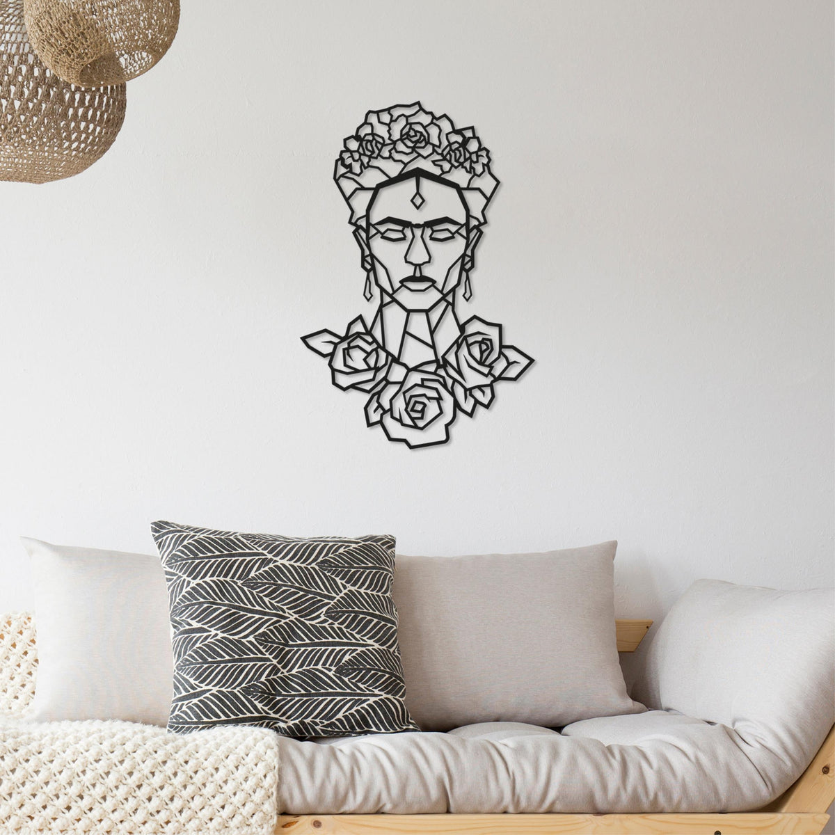 Decortieliving - Metal Wall Art Frida Rose Black