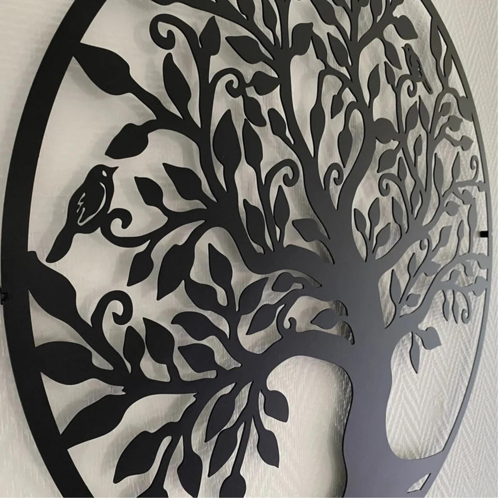 Decortieliving - Metal Wall Art- Tree with Birds 45cm