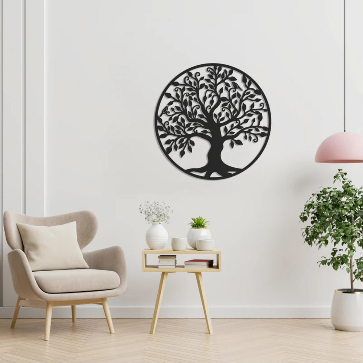 Decortieliving - Metal Wall Art- Tree with Birds 75cm