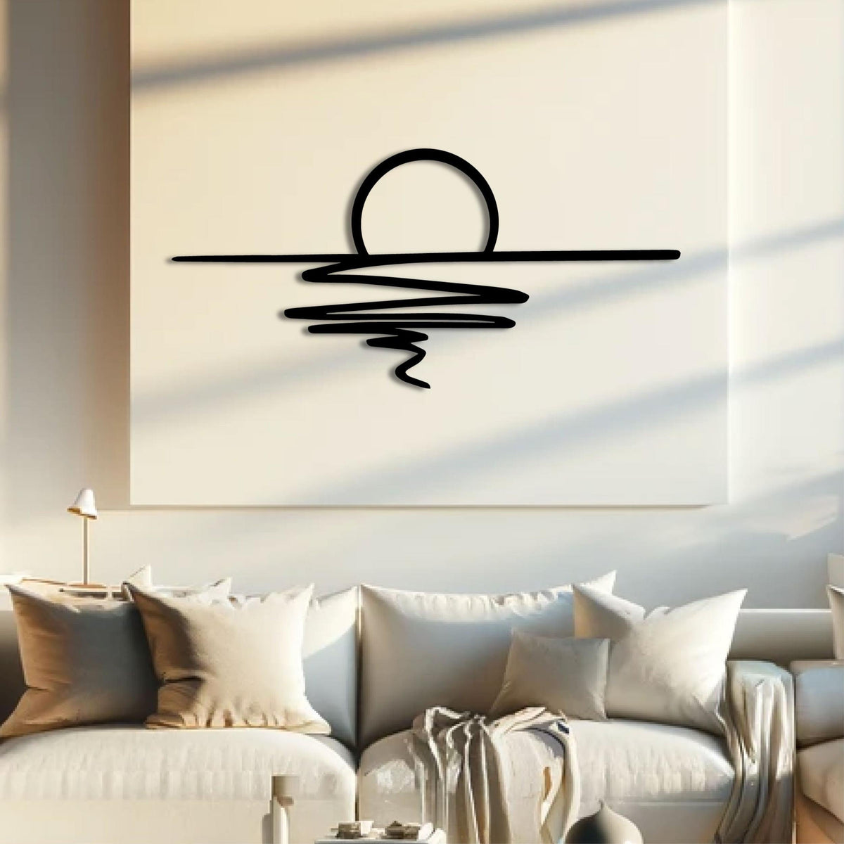 Decortieliving - Metal Wall Art - Sunset 75x35 Cm