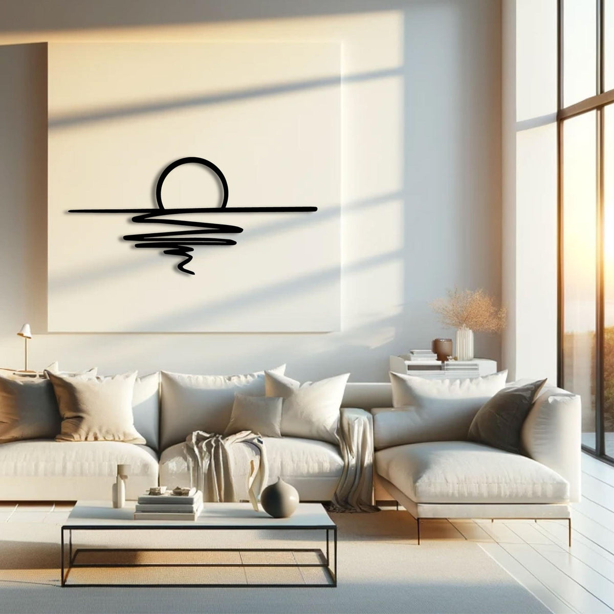 Decortieliving - Metal Wall Art- Sunset 90x42 Cm