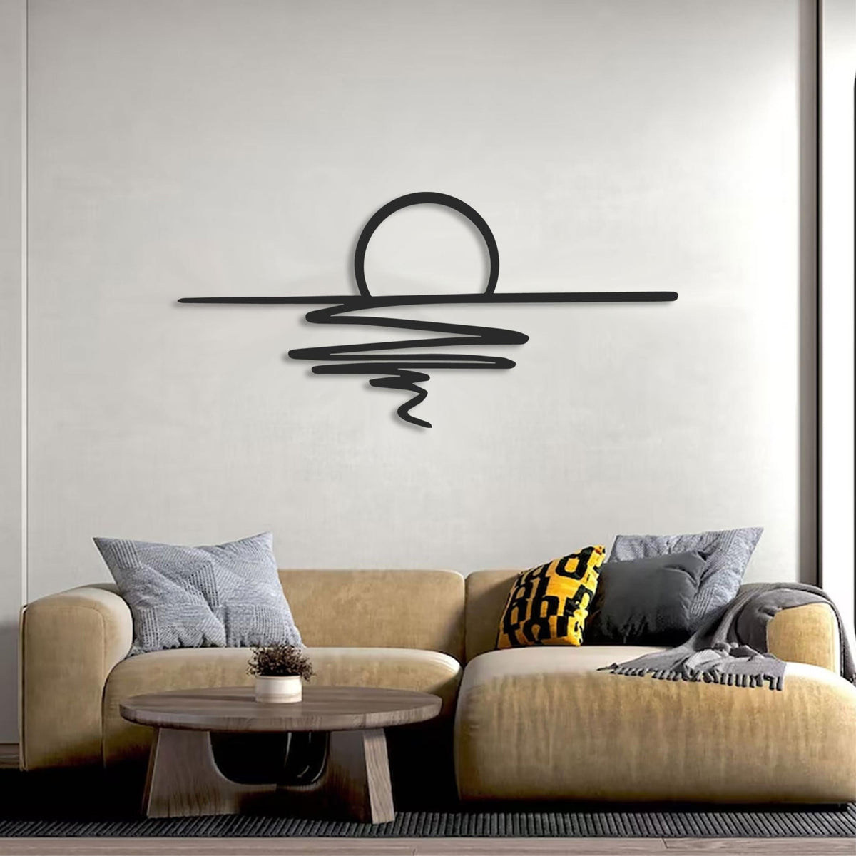 Decortieliving - Metal Wall Art- Sunset 90x42 Cm
