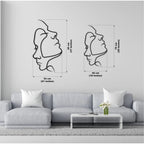 Decortieliving - Metal Wall Art-Two Face 75x42 Cm