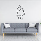 Decortieliving - Metal Wall Art-Two Face 75x42 Cm