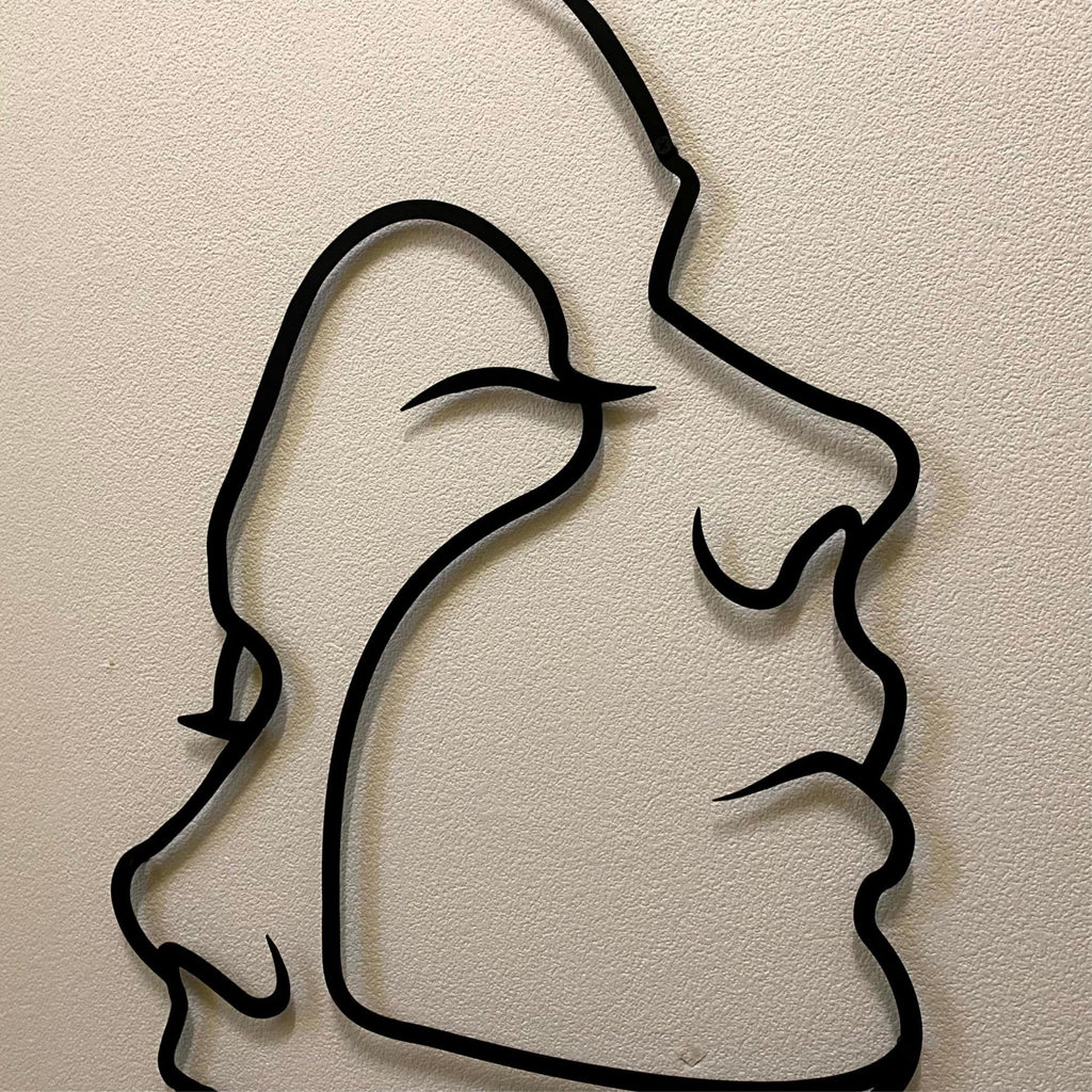 Decortieliving - Metal Wall Art-Two Face 75x42 Cm