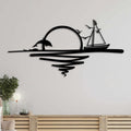 Decortieliving - Metal Wall Art - Rising Sun 75x37 Cm