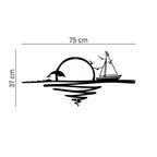 Decortieliving - Metal Wall Art - Rising Sun 75x37 Cm