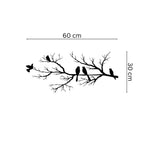 Decortieliving - Metal Wall Art - Birds on the Branch 60x30 Cm