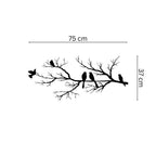 Decortieliving - Metal Wall Art - Birds on the Branch 75x37cm