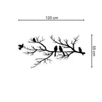 Decortieliving - Metal Wall Art - Birds on the Branch 120x55 Cm