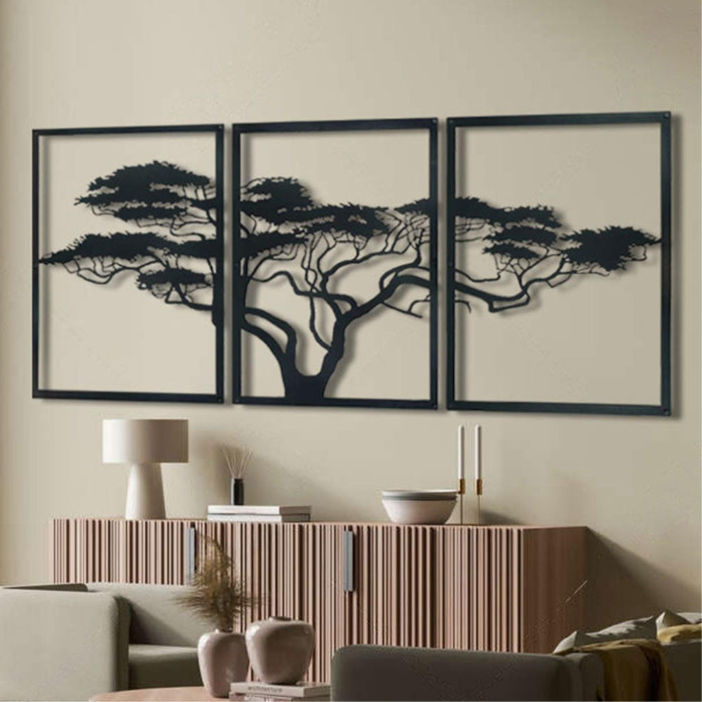 Decortieliving - Metal Wall Art - African Tree 120x60cm