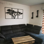 Decortieliving - Metal Wall Art - African Tree 120x60cm