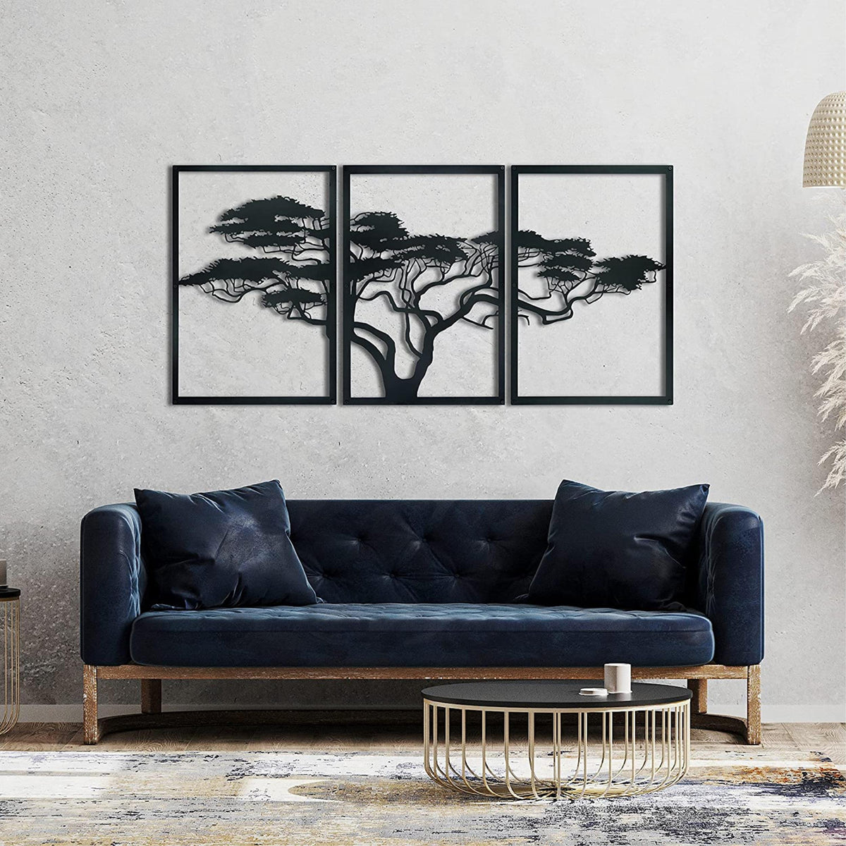 Decortieliving - Metal Wall Art - African Tree 120x60cm