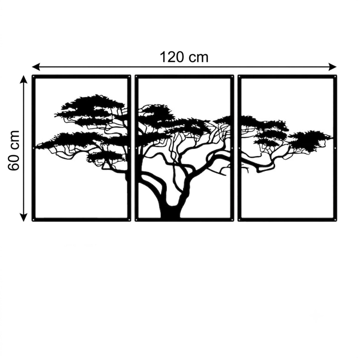 Decortieliving - Metal Wall Art - African Tree 120x60cm