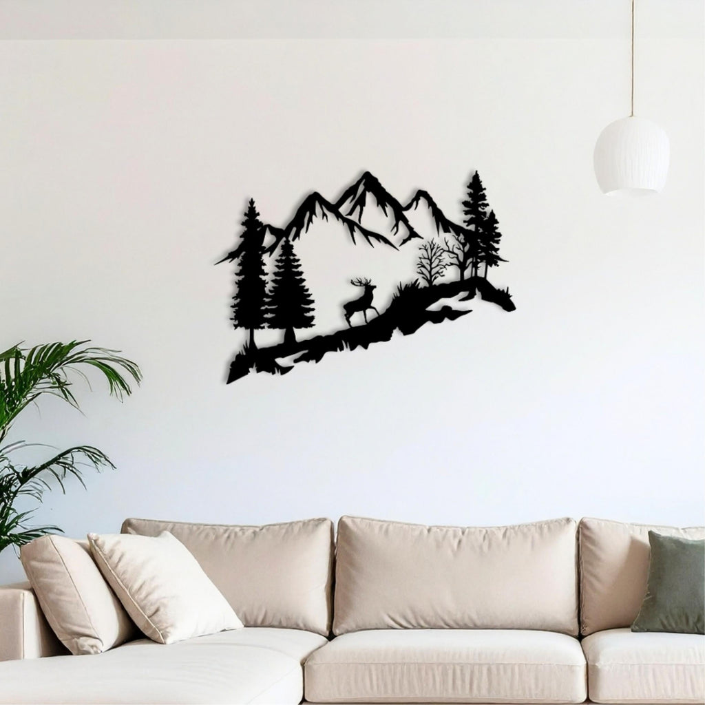 Decortieliving - Metal Wall Art - Deer in the Forest 60cm
