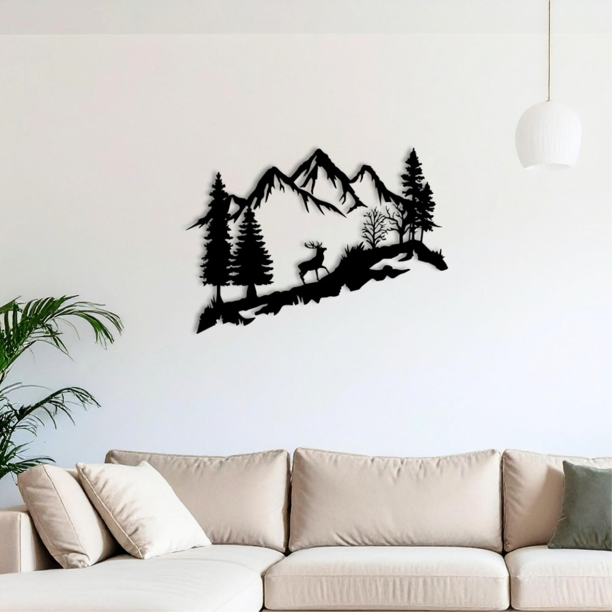 Decortieliving - Metal Wall Art - Deer in the Forest 60cm