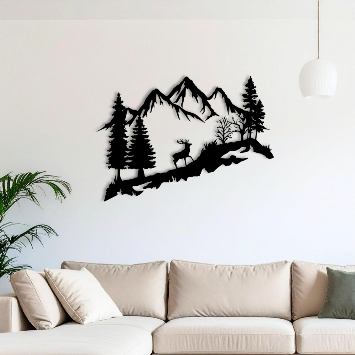 Decortieliving - Metal Wall Art - Deer in the Forest 75cm