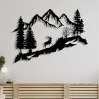 Decortieliving - Metal Wall Art - Deer in the Forest 75cm
