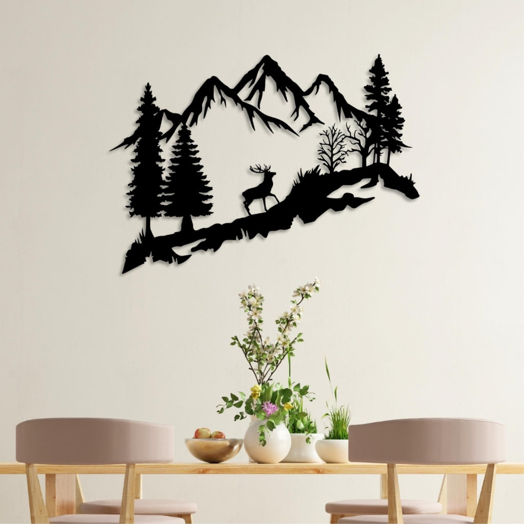 Decortieliving - Metal Wall Art - Deer in the Forest 90cm