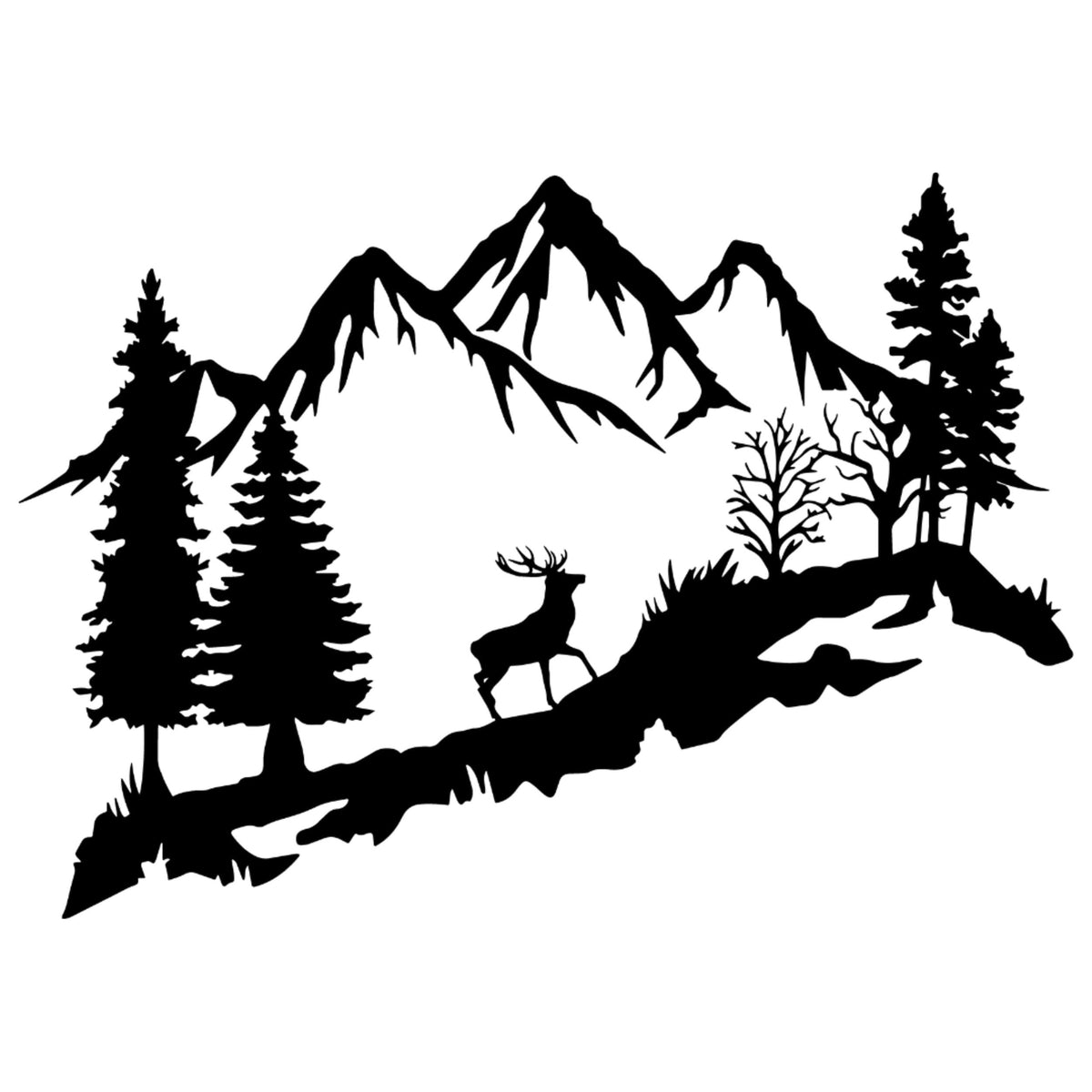 Decortieliving - Metal Wall Art - Deer in the Forest 90cm