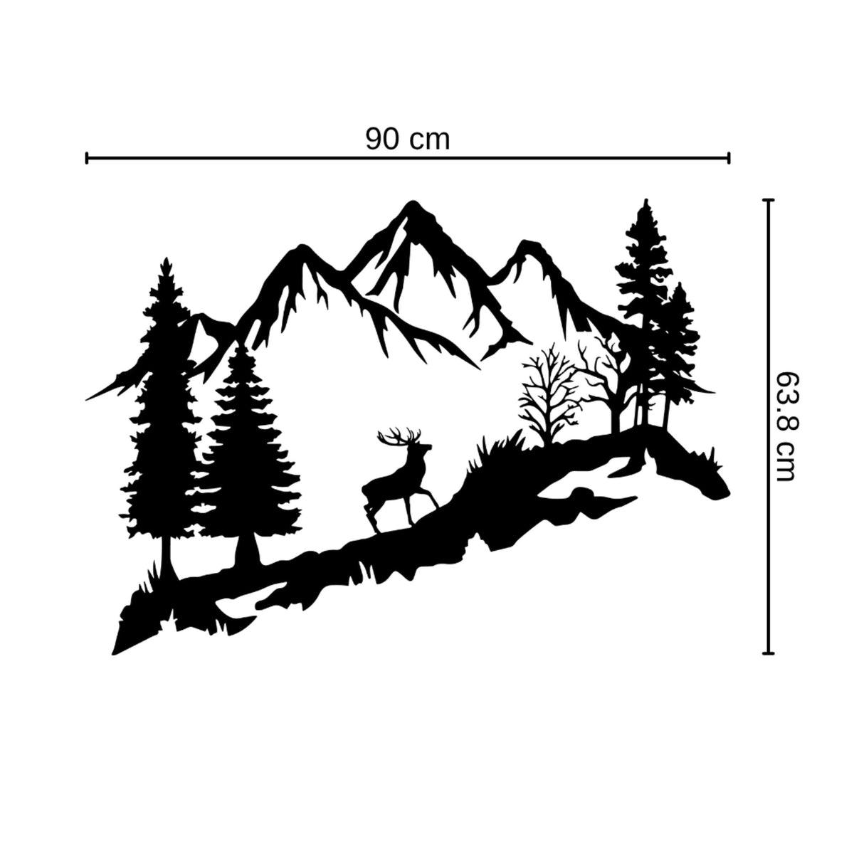 Decortieliving - Metal Wall Art - Deer in the Forest 90cm