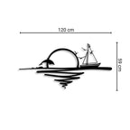 Decortieliving - Metal Wall Art - Rising Sun 120x55,2 Cm