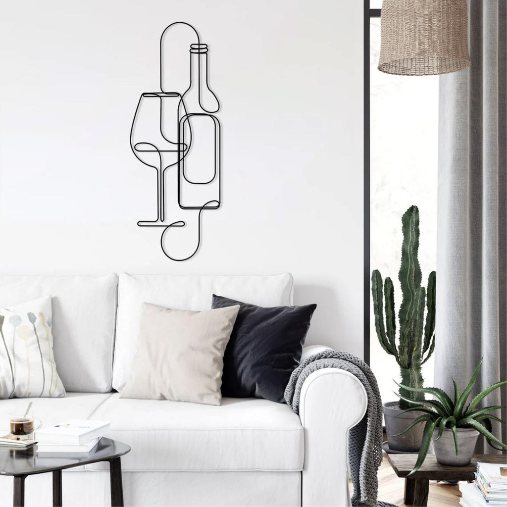 Decortieliving - Metal Wall Art - Wine 75cm