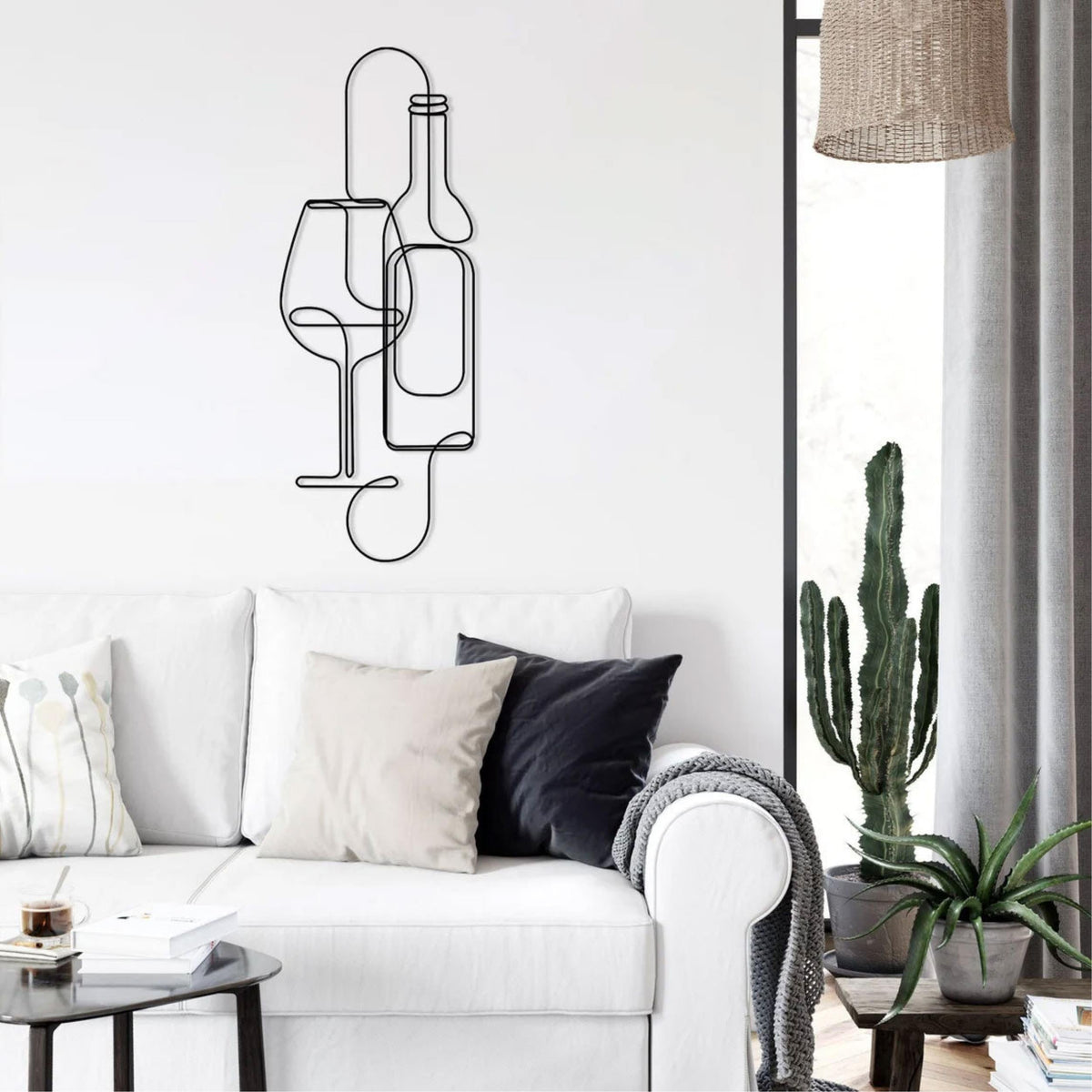 Decortieliving - Metal Wall Art - Wine 75cm