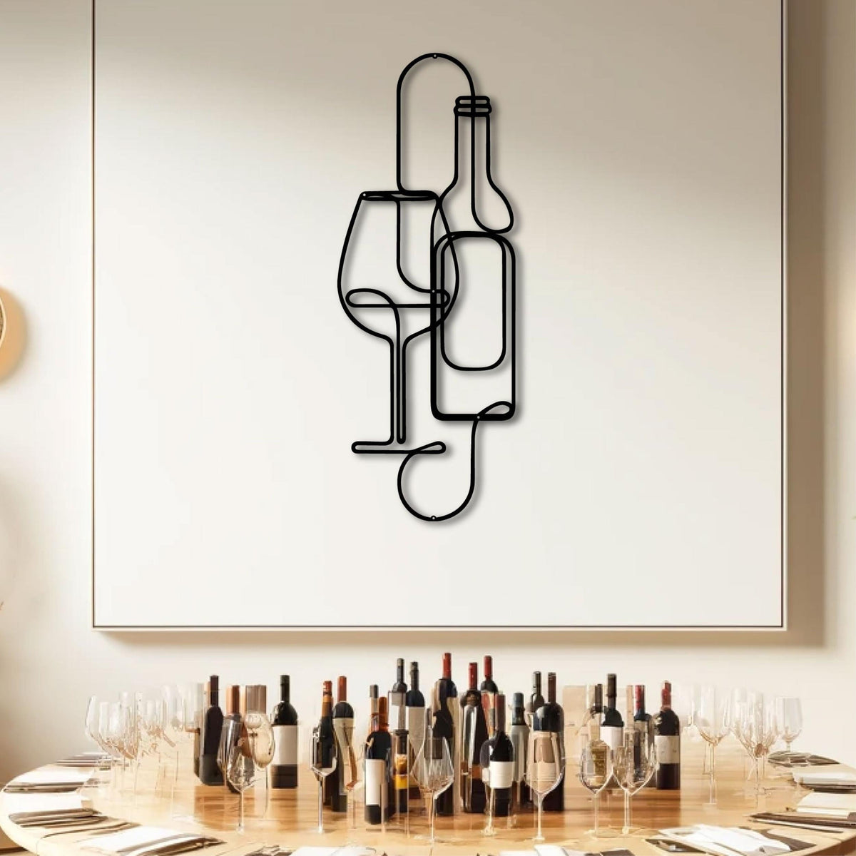 Decortieliving - Metal Wall Art - Wine 75cm