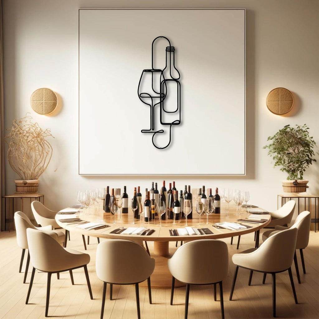 Decortieliving - Metal Wall Art - Wine 96cm