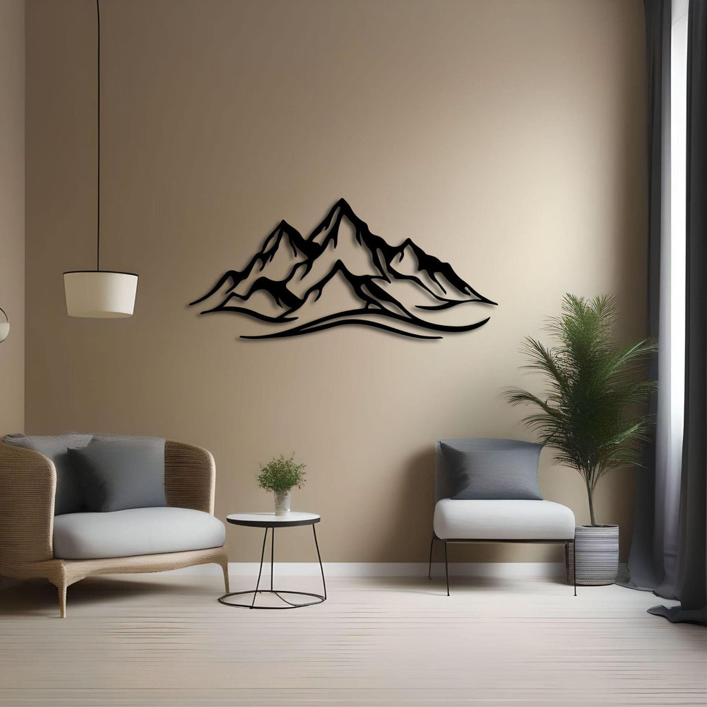 Decortieliving - Metal Wall Art - Mountain 120 Cm