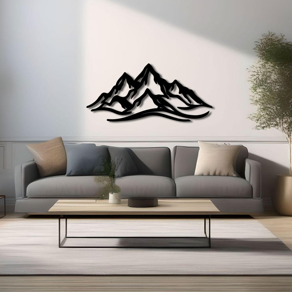 Decortieliving - Metal Wall Art - Mountain 120 Cm