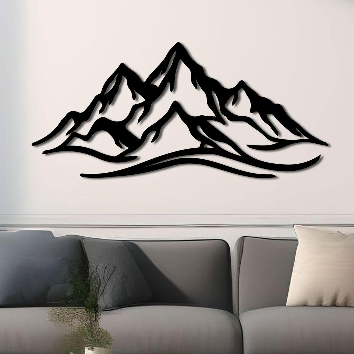 Decortieliving - Metal Wall Art - Mountain 120 Cm