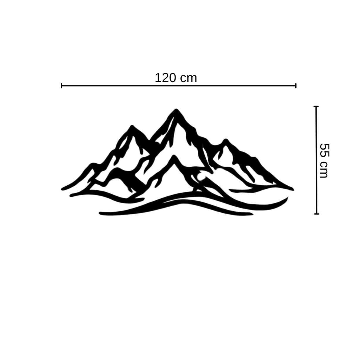 Decortieliving - Metal Wall Art - Mountain 120 Cm