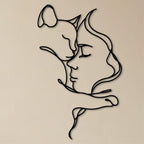 Decortieliving - Metal Wall Art - Cat Lover 70x44 Cm