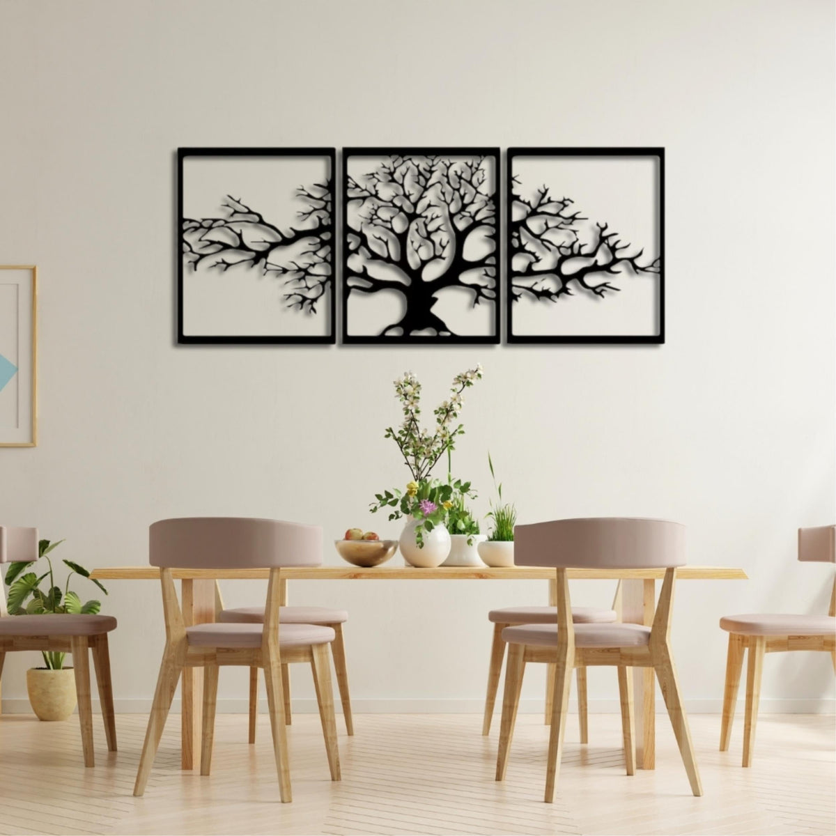 Decortieliving - Metal Wall Art Triptych Platanus 48cm