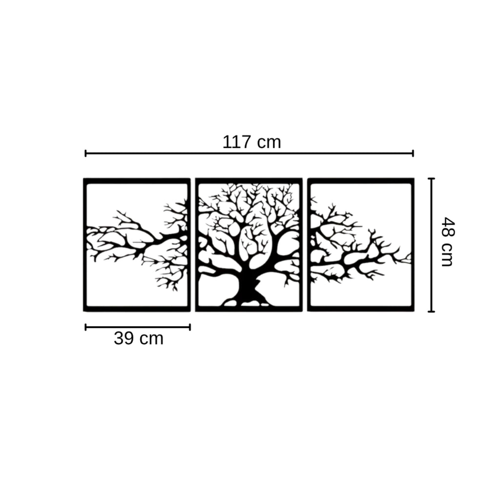Decortieliving - Metal Wall Art Triptych Platanus 48cm