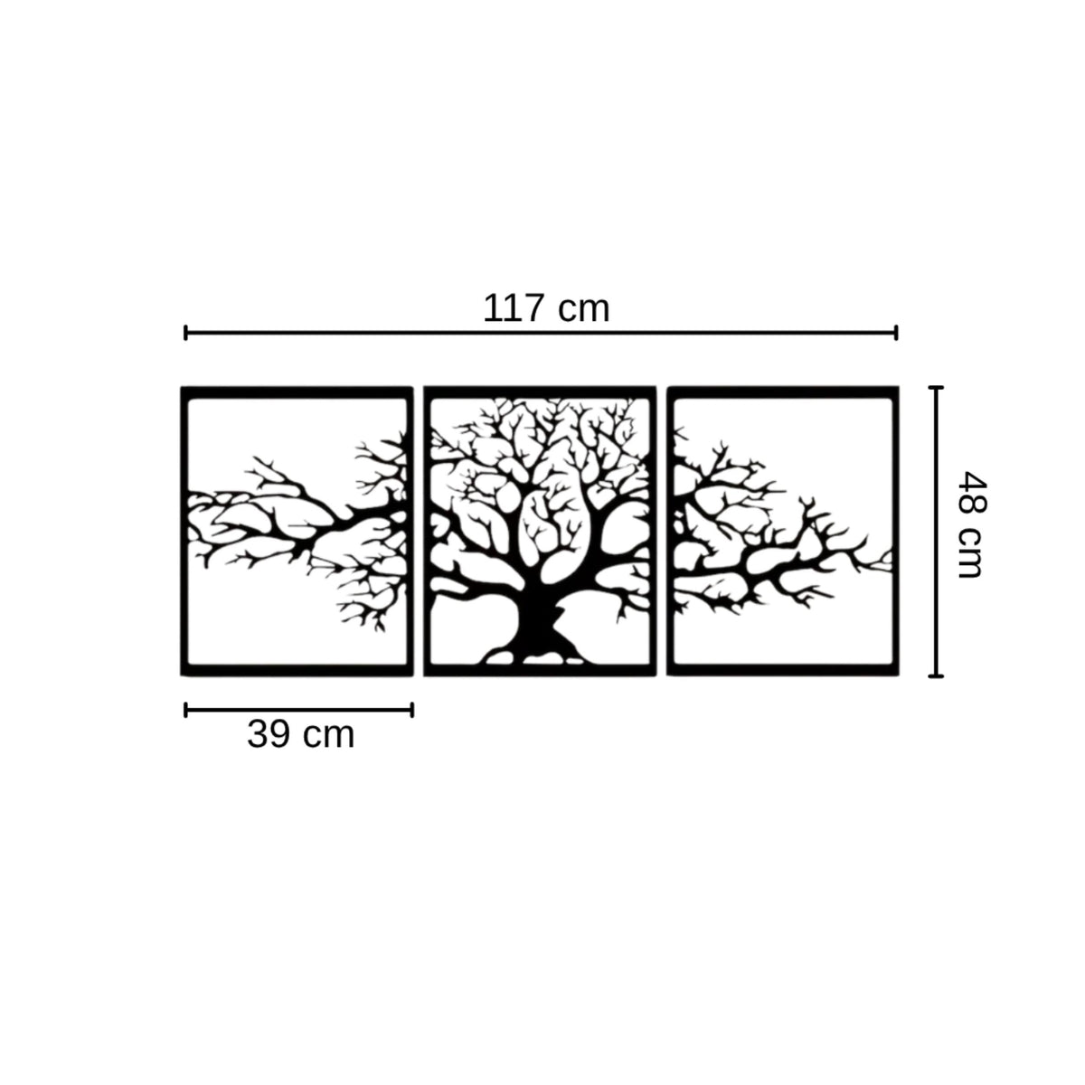 Decortieliving - Metal Wall Art Triptych Platanus 48cm