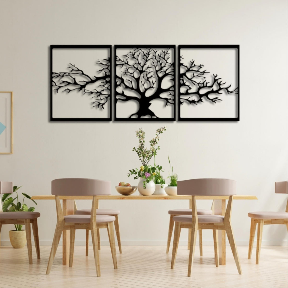 Decortieliving - Metal Wall Art-Triptych Platanus 60 Cm