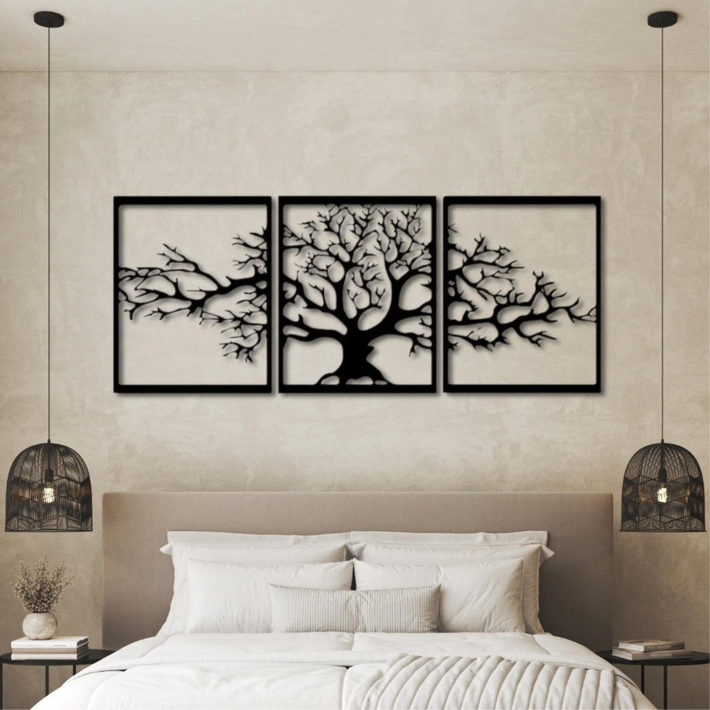 Decortieliving - Metal Wall Art Triptych Platanus 74cm