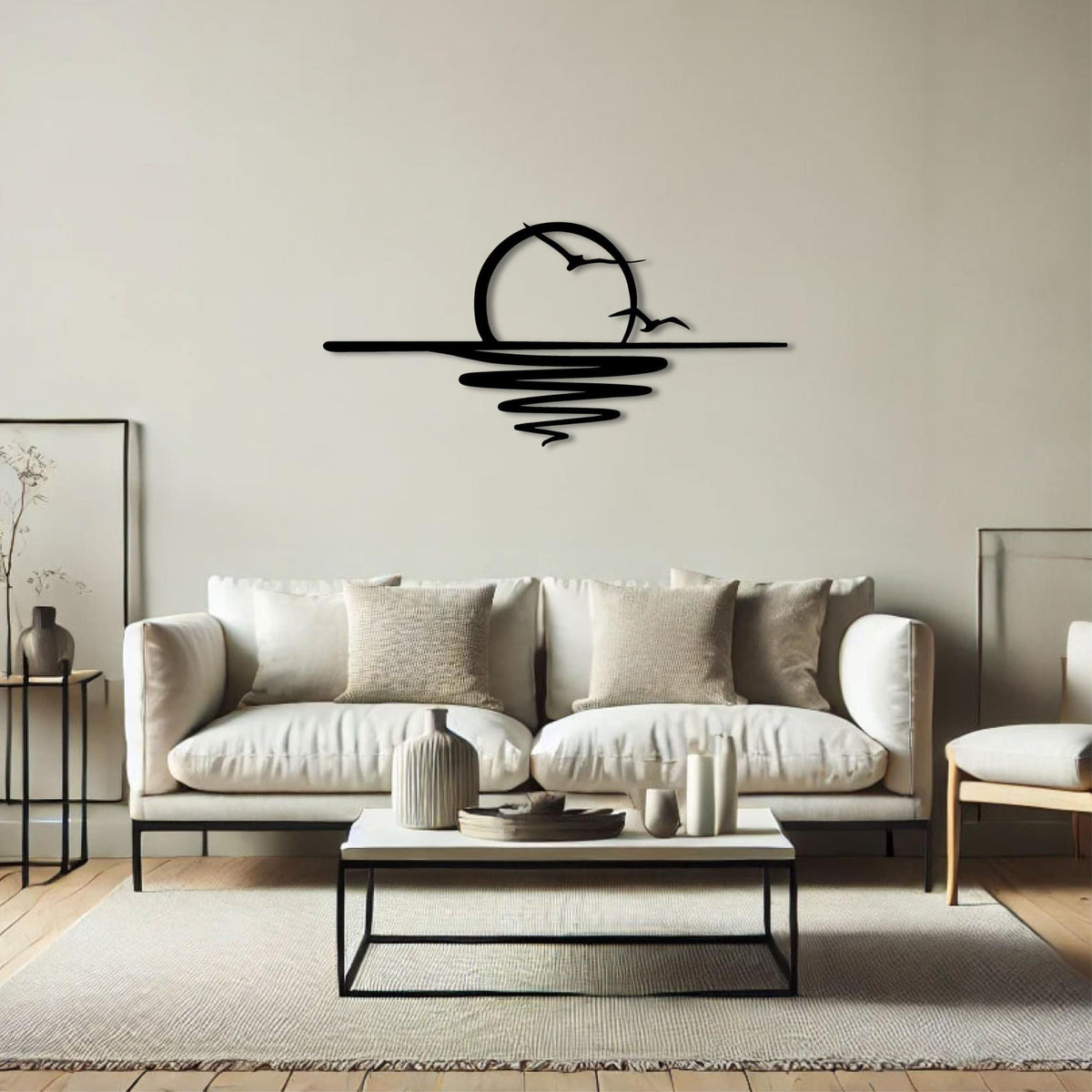 Decortieliving - Metal Wall Art - The Sun 120x55cm