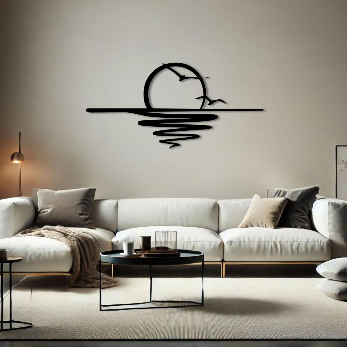 Decortieliving - Metal Wall Art - The Sun 120x55cm