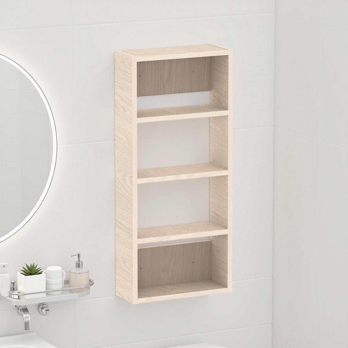 Decortieliving - Rafina Wall Mounted Multipurpose Cabinet/ Bathroom Cabinet 4 Shelves