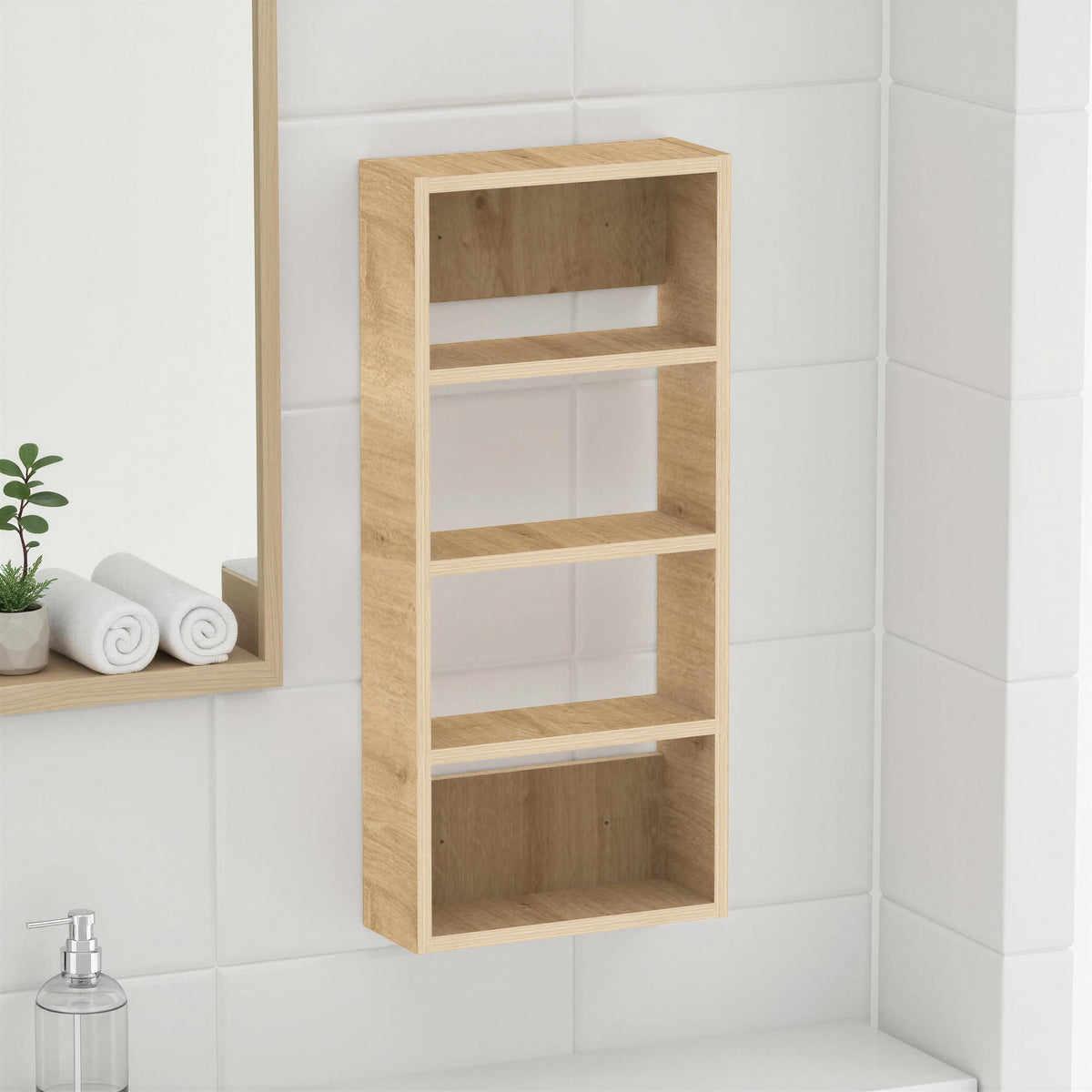 Decortieliving - Rafina Wall Mounted Multipurpose Cabinet/ Bathroom Cabinet 4 Shelves