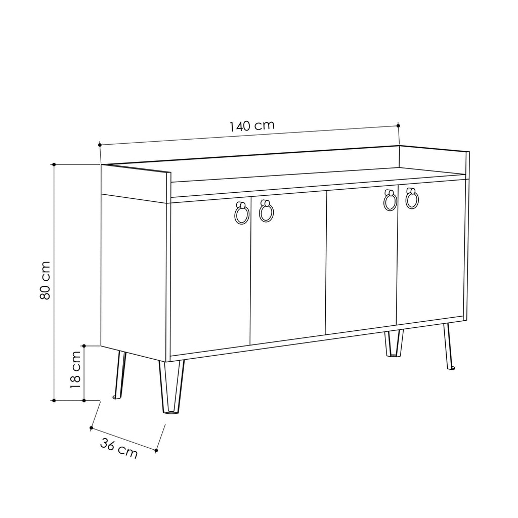 Decortieliving - Dea Console Table – Anthracite & Light Mocha – Modern Sideboard Unit