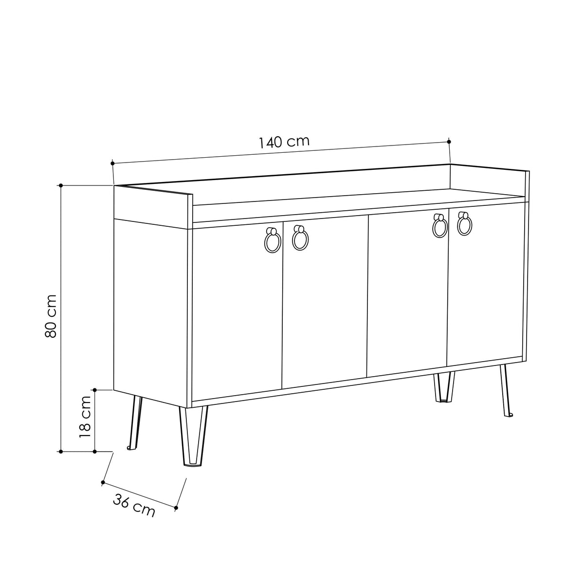 Decortieliving - Dea Console Table – Anthracite & Light Mocha – Modern Sideboard Unit