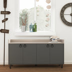 Decortieliving - Dea Console Table – Anthracite & Light Mocha – Modern Sideboard Unit
