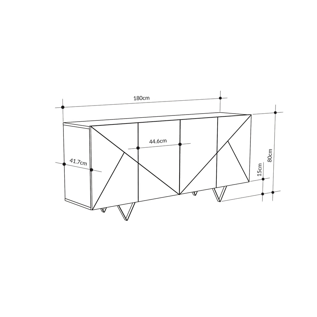 Decortieliving - Jakomen 4 Door Sideboard Storage Unit