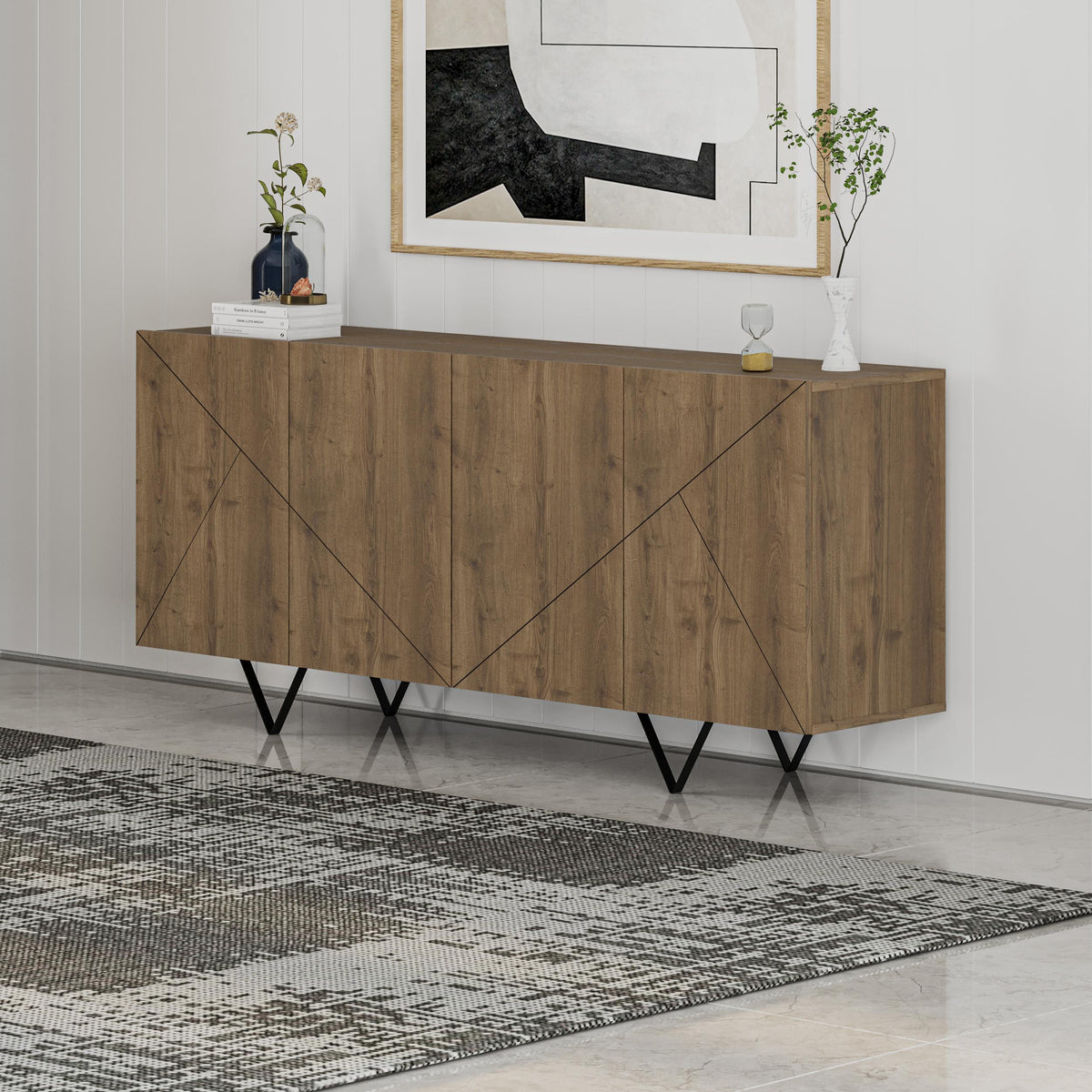 Decortieliving - Jakomen 4 Door Sideboard Storage Unit