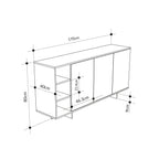 Decortieliving - Stockton Modern Console Unit with Open Shelves
